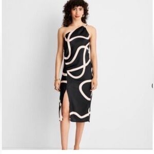 NWT Future Collective black white one shoulder dress